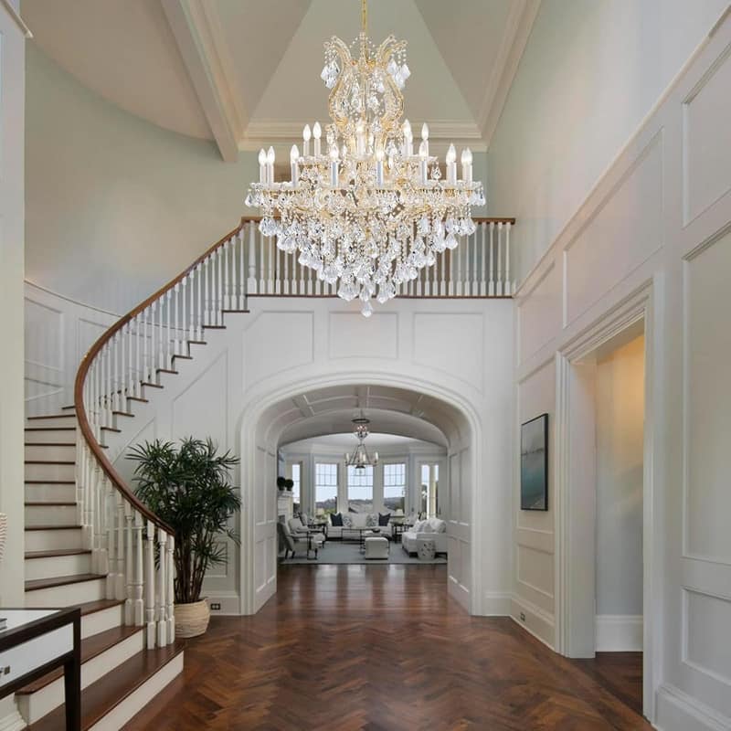 KAYLA Large Crystal Chandelier-24-Light Chandelier Light Fixture Modern Maria Theresa Crystal Chandeliers