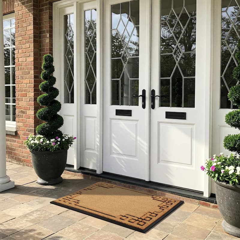 A1HC Natural Coir & Rubber Door Mat, Heavy Duty, Dirt Trapping, Long-Lasting Entrance Doormats,Thick & Durable Outdoor Entry Mat