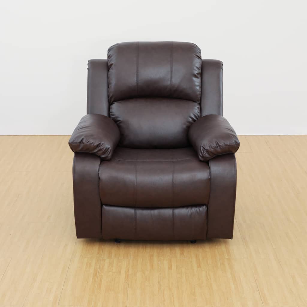 KISRAIS 38.5" Wide Faux Leather Manual Recliner Chair