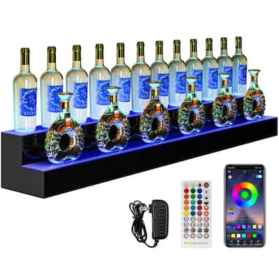 Moasis LED Lighted Liquor Bottle Display Shelf