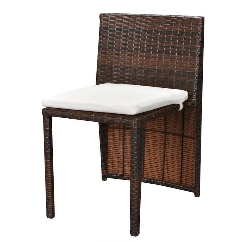 vidaXL Patio Bistro Set Outdoor Furniture Set Table and Chairs Poly Rattan - 23.6" x 18.9" x 27.6"