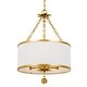 preview thumbnail 1 of 5, Broche 3 Light Antique Gold Chandelier - 14'' W x 20'' H