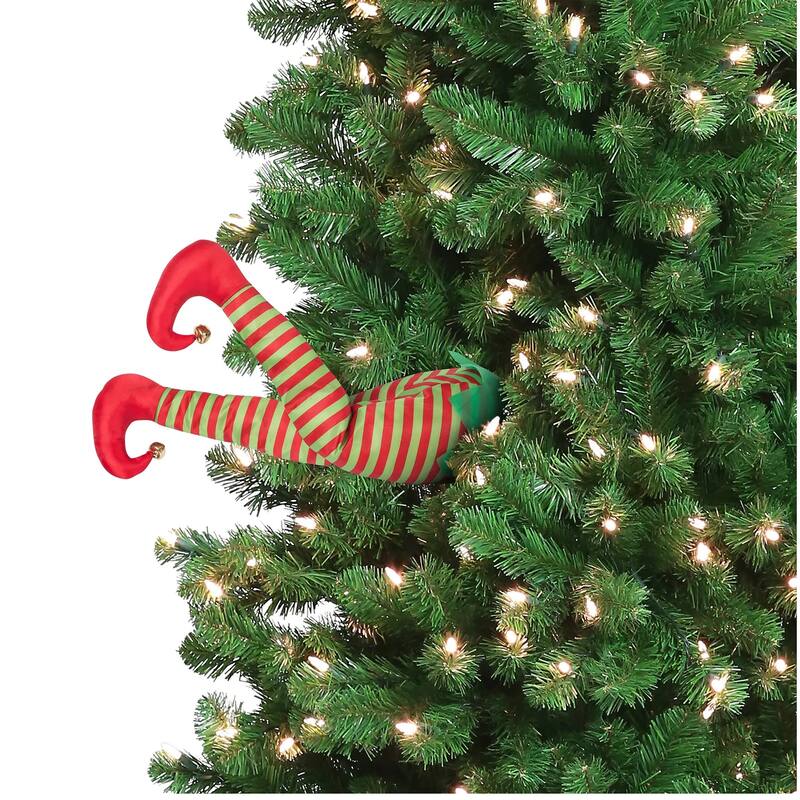 Mr. Christmas Animated Kicking Elf Christmas Tree Decoration - Motion Activated - Red