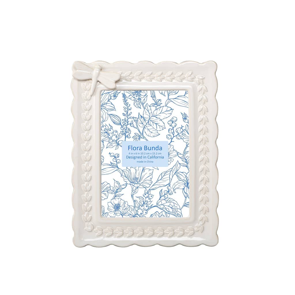 4 x 6 Dragonfly Ceramic Frame 9*6.625*0.75