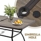 preview thumbnail 34 of 41, EROMMY Outdoor Dining Set, Swivel Rocking Chairs, Rectangular Table w Umbrella Hole, Patio Furniture Set for Backyard