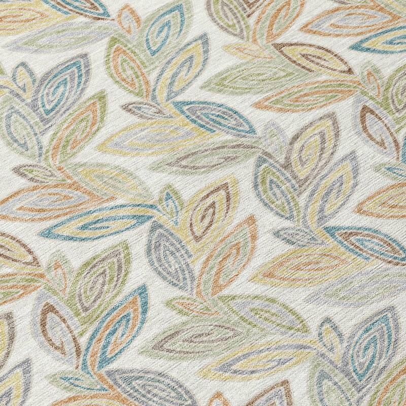 Machine Washable Indoor/ Outdoor Modern Rose Hill Chantille Rug