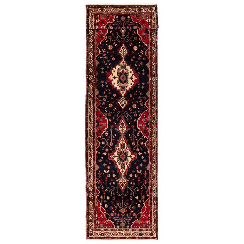 ECARPETGALLERY Hand-knotted Anadol Navy Wool Rug - 3'8 x 16'9 - Dark Navy - 3'8 x 16'9