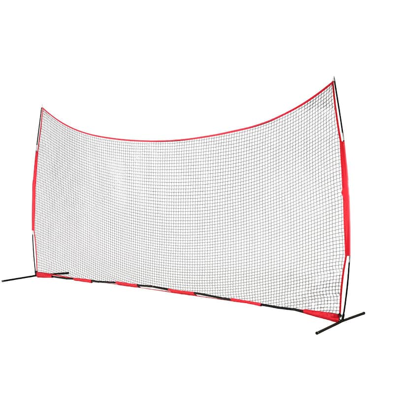 20 x 10 Feet Portable Ball Sports Barrier Protecting Netting with Carry Bag and Steel Pipe Base