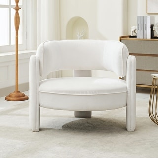 Modern Relvet Accent Chair with Spacious Round Seat for Living Room