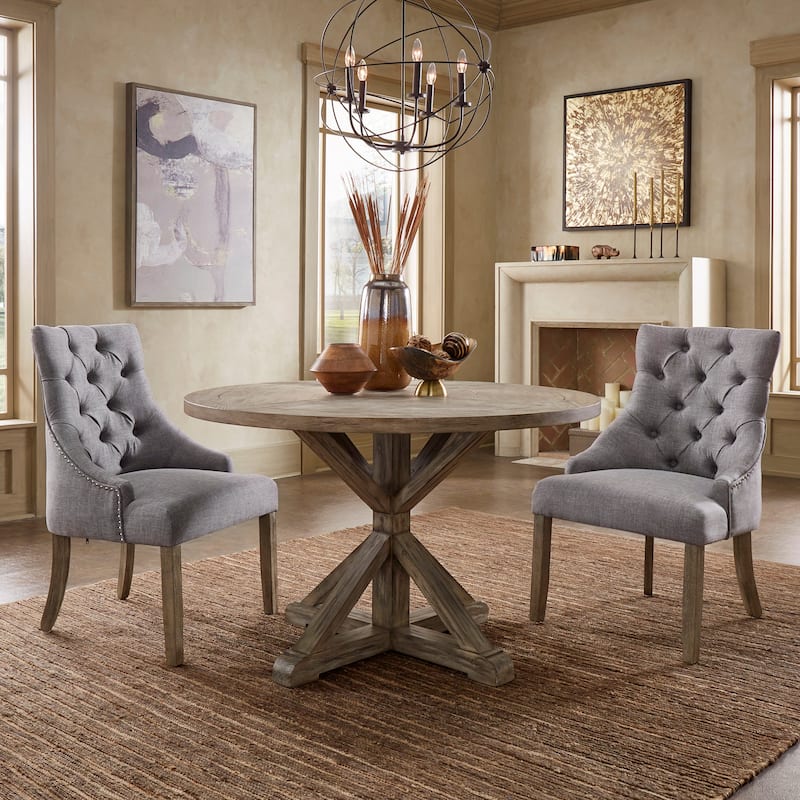 Kimpton Linen Tufted Dining Chair (Set of 2) by iNSPIRE Q Artisan