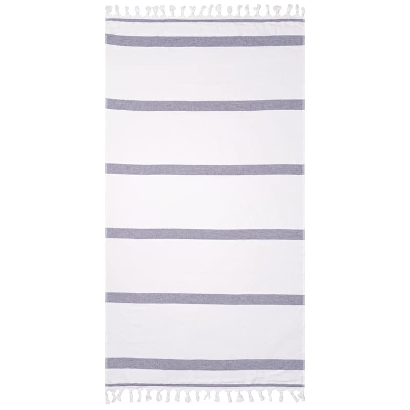 Superior Kai Stripe Fouta Beach Towel with Tassels - 35" x 68"