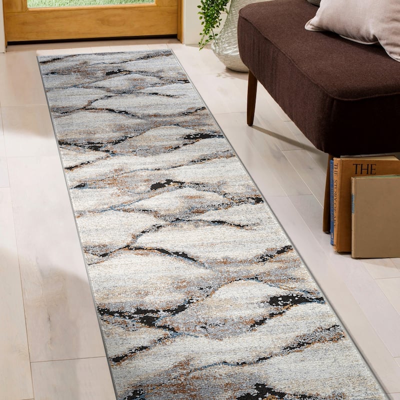 Transitional Horizon Area Rug for Living Room, Bedroom, or Entryway - Family Friendly and Easy to Maintain - 2' 3" x 6'