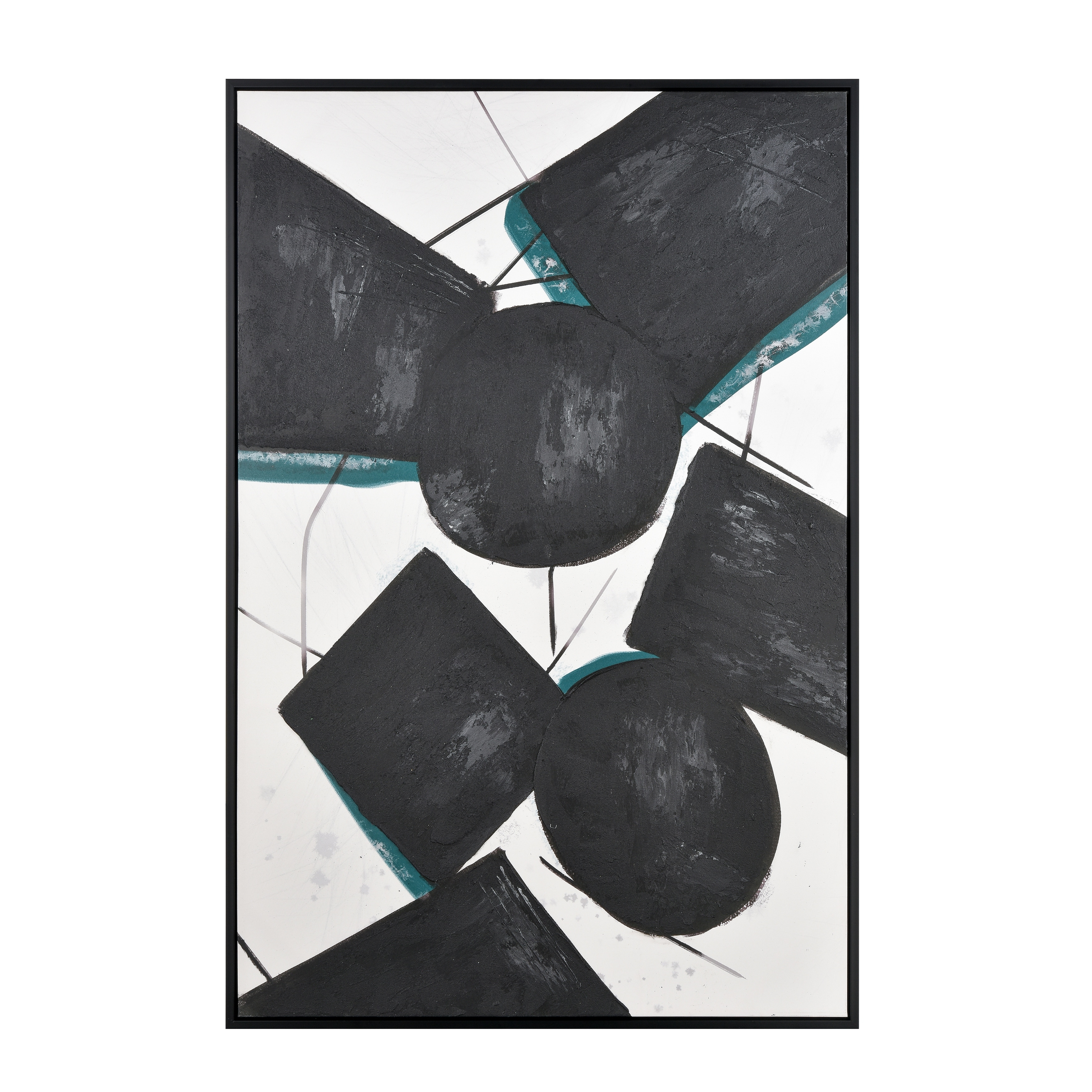 Elk Home Pierce Black Fabric 39.5 Inch Wide Wall Art