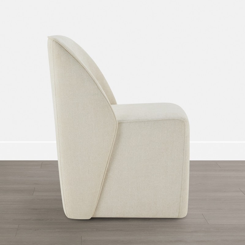 Spruce & Spring Modern Upholstered Dining Chair with Hidden Casters