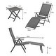 preview thumbnail 37 of 56, Outdoor Aluminum Folding Adjustable Chaise Lounge Chair and Table Set