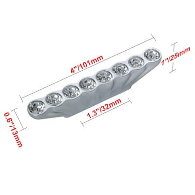 Utopia Alley Gleam 8 Crystal Pull Handle - Decorative Cabinet Chrome Drop Pull Handles, 1.3" Center to Center