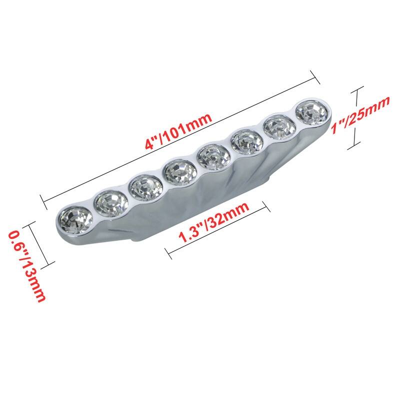Utopia Alley Gleam 8 Crystal Pull Handle - Decorative Cabinet Drop Pull Handles for Cabinets, Chrome, 1.3" Center to Center
