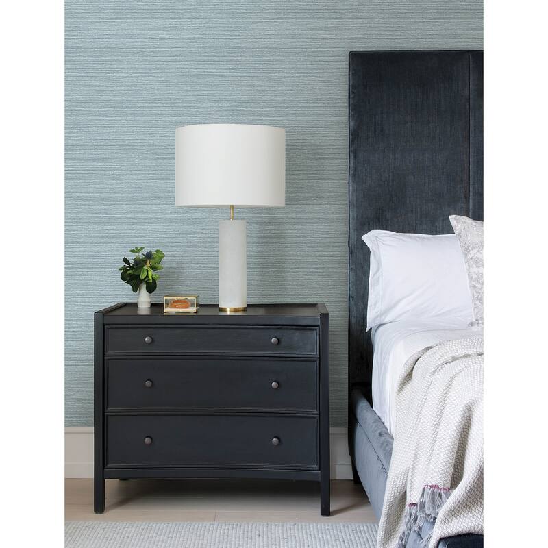 Advantage Hazen Sky Blue Shimmer Stripe Wallpaper