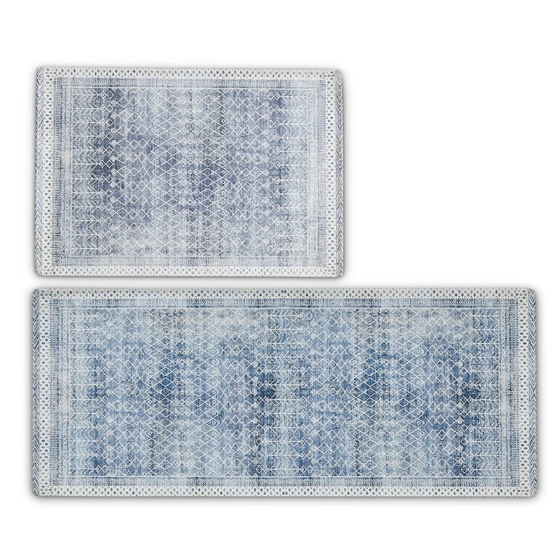 Linery & Co. Machine Washable Slip Resistant Vintage Inspired Patterned Accent Rugs