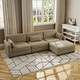 preview thumbnail 69 of 147, Corduroy Upholstered Modular Sectional Sofa for Living Room