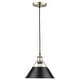 preview thumbnail 8 of 9, Golden Lighting Orwell Single Light 10" Wide Pendant in Aged Brass