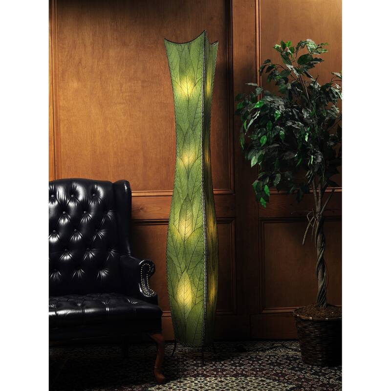 Eangee Handmade Flowerbud Giant Floor Lamp, Cocoa Leaves Shade, 13 x 13 x 72 in.