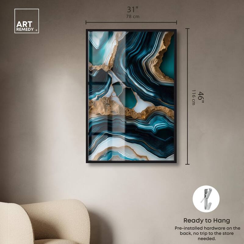 Teal Tectonic II Shadowbox by Art Remedy