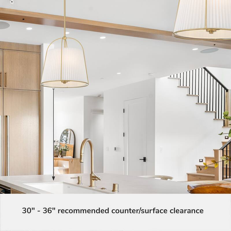 Hunter Atmore Alturas Gold 3 Light Pendant - Modern & Contemporary, Transitional - Kitchen, Dining Room, Entryway