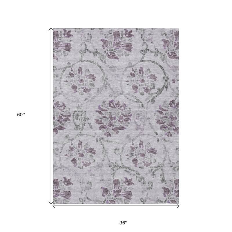 HomeRoots Floral Traditional Rectangle Outdoor Rug