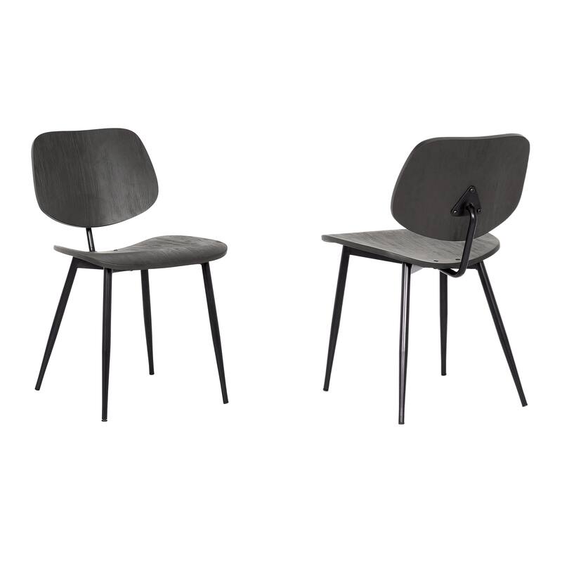 Miki Mid-Century Wood Dining Chairs - Set of 2