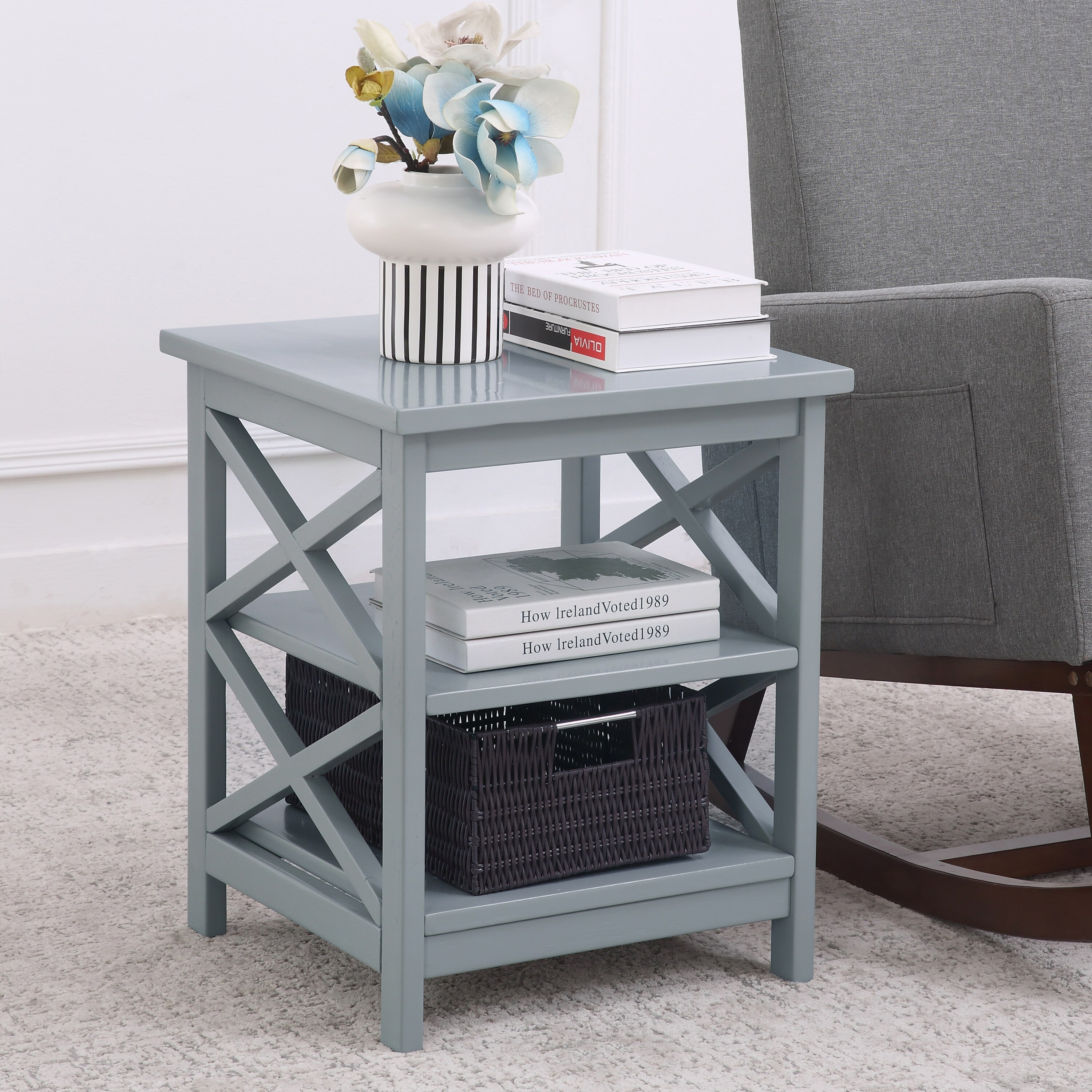 Preston 'X' Frame Side Table - Bed Bath & Beyond - 34551955