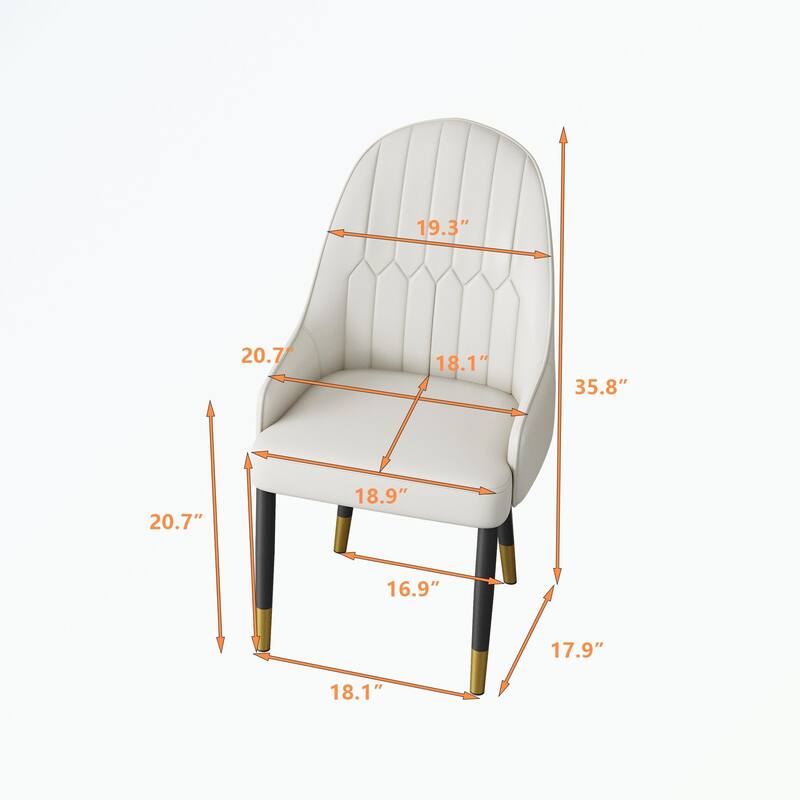 Modern Leather Dining Chair Set of 2