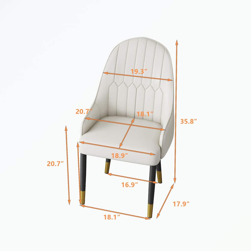 Modern Leather Dining Chair Set of 2