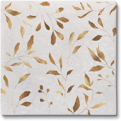 Gilded Vine 4 Pack Authentic Natural Marble Cork Backed Coasters 4" x 4" x 0.43" Square Manufactured in The USA
