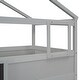 preview thumbnail 7 of 16, Twin over Full House Bunk Bed with Storage Staircase, Blackboard, and Solid Pine Wood Frame, Gray