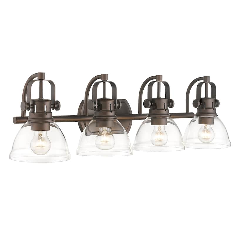 3-Light 4-Light Industrial Bathroom Vanity Light with Clear Glass