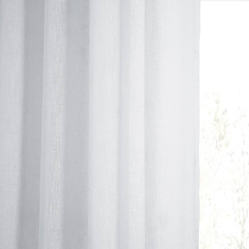Exclusive Fabrics Grommet Solid Faux-linen Sheer Curtain (1 Panel)