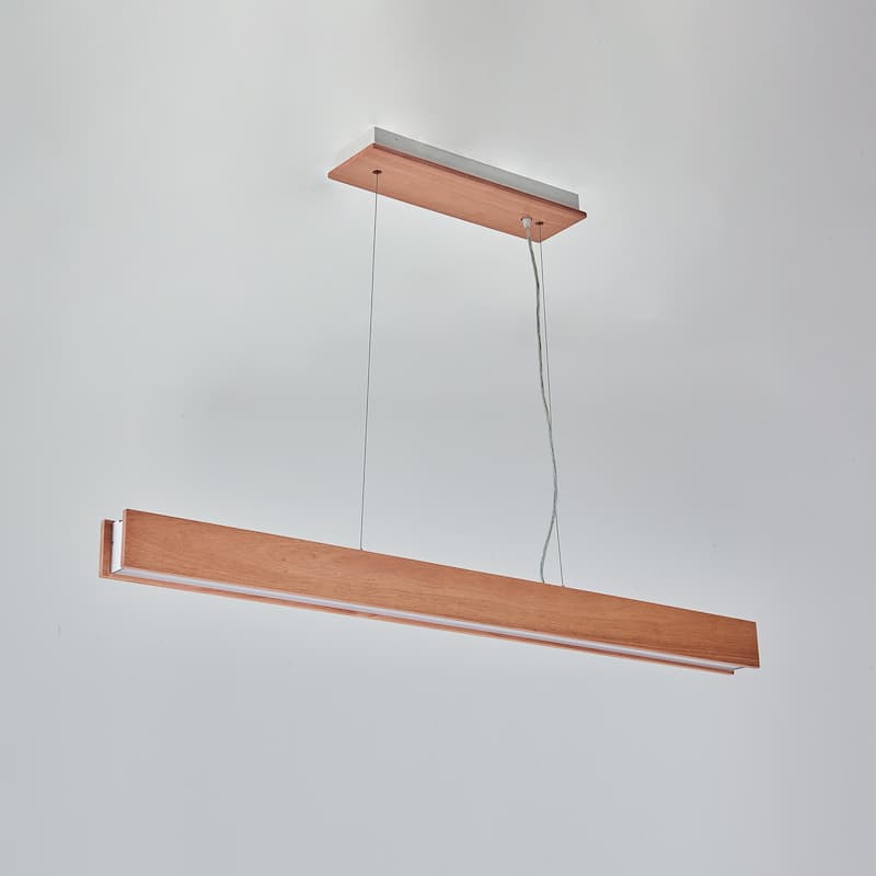 48 inch LED Pendant light in natural finish - 120"H x 48"W x 2.75"D