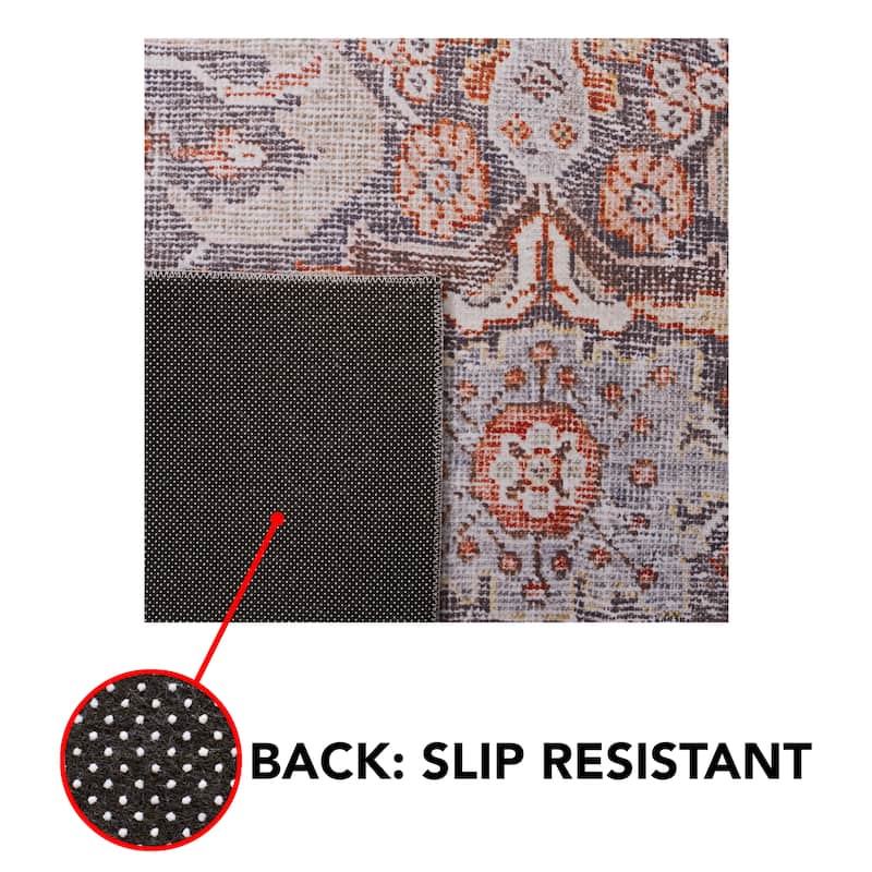 SAFAVIEH Tucson Machine Washable Slip Resistant Urmil Oriental Rug