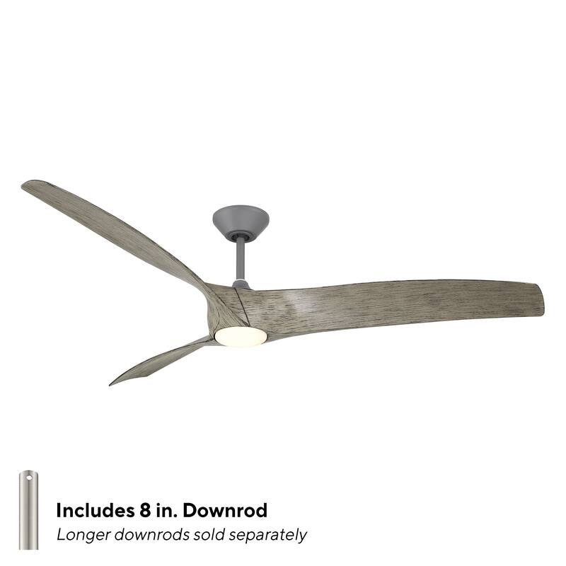 Zephyr 72" 3-Blade Indoor/Outdoor Smart Fan in Graphite Weathered Wood w/ Selectable LED (2700K-5000K) & Remote