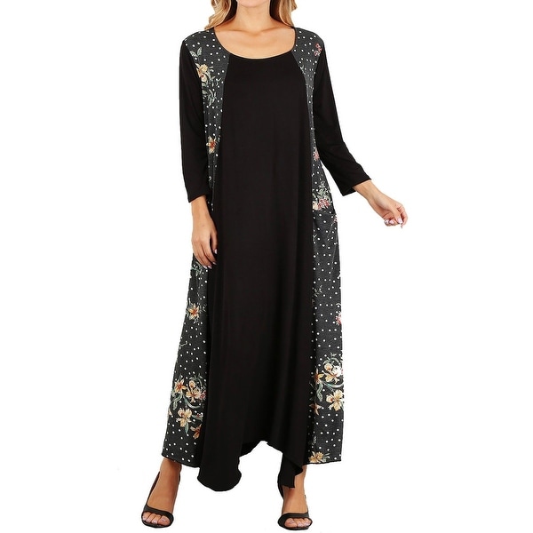 black long sleeve maxi dress plus size