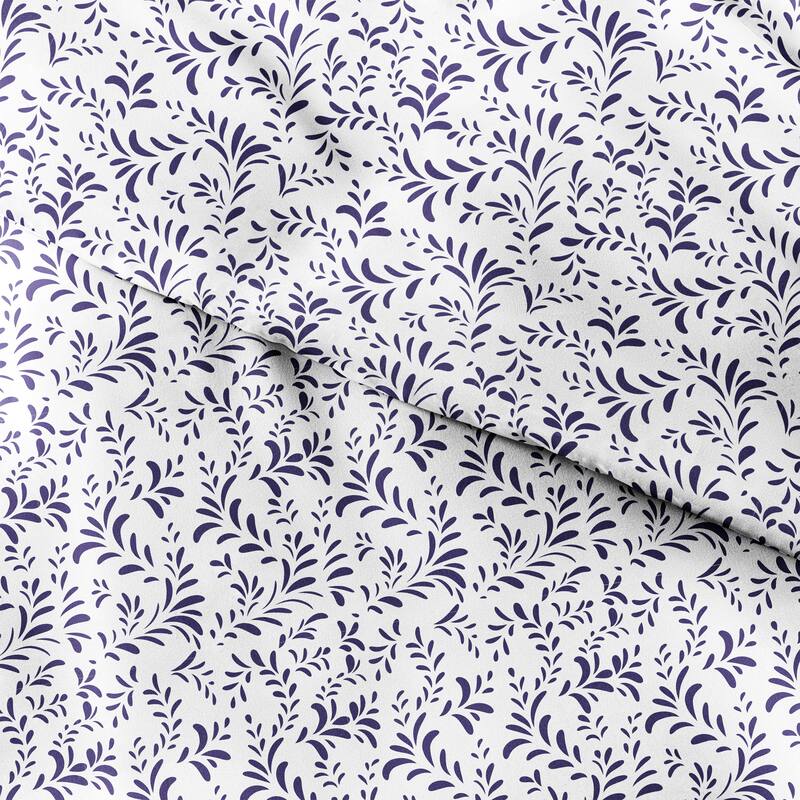 Becky Cameron Burst of Vines 3 Piece Duvet Cover Set - Navy - King