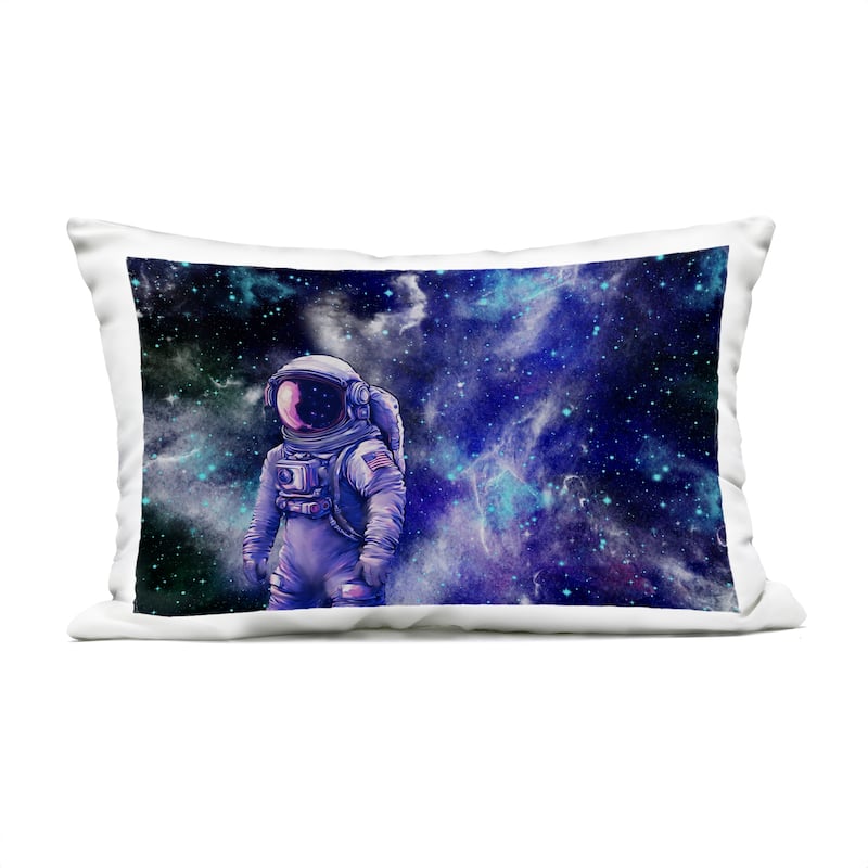 Stupell Astronaut Lost in Space Printed Outdoor Throw Pillow Design by Jesse Keith - Accent - Polyester - Purple - Single