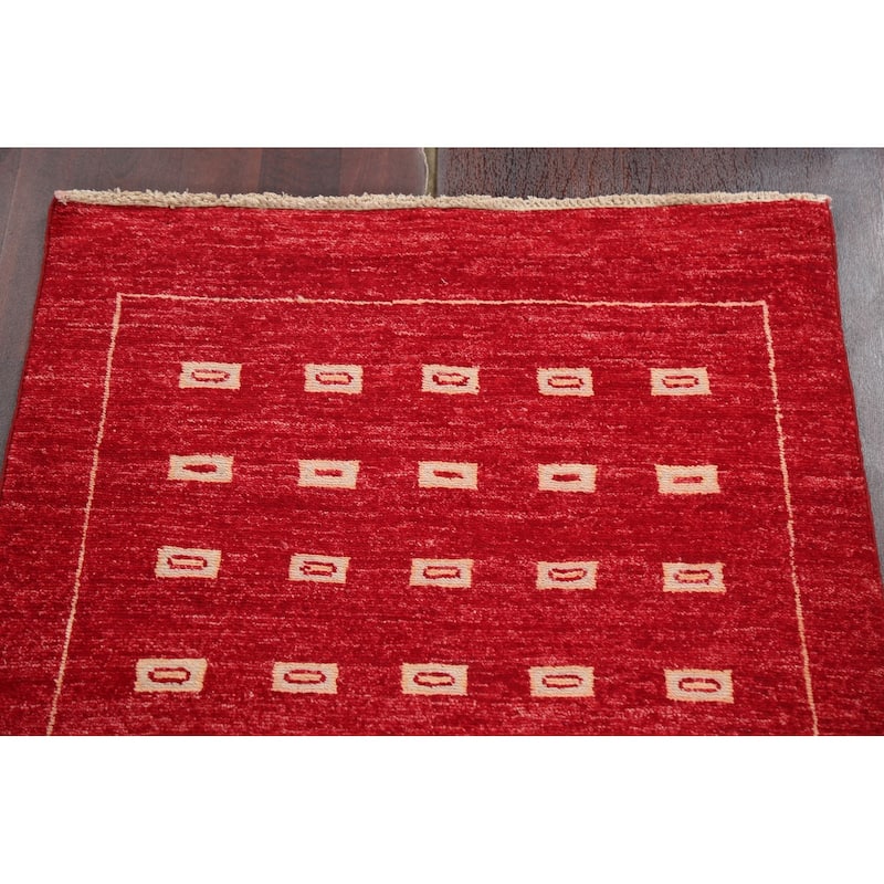 Gabbeh Kashkoli Oriental Wool Runner Rug Hand-knotted Hallway Carpet - 2'7" x 8'4"