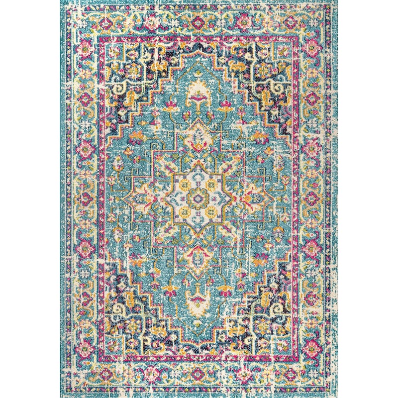 JONATHAN Y Audrey Geometric Medallion Area Rug - 8 X 10 - Blue/Multi