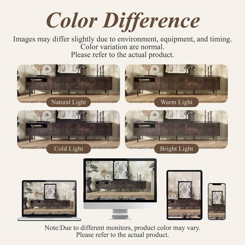 78 " Mid Century Modern TV Stand for 65+ Inch TVs, TV Console with Storage Cabinets for Living Room,Entertainment Center Storage
