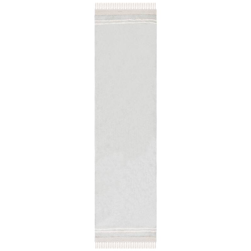 SAFAVIEH Easy Care Machine Washable Vincente Ilva Rug - 2'3" x 9' Runner - Light Blue/Ivory - Runner