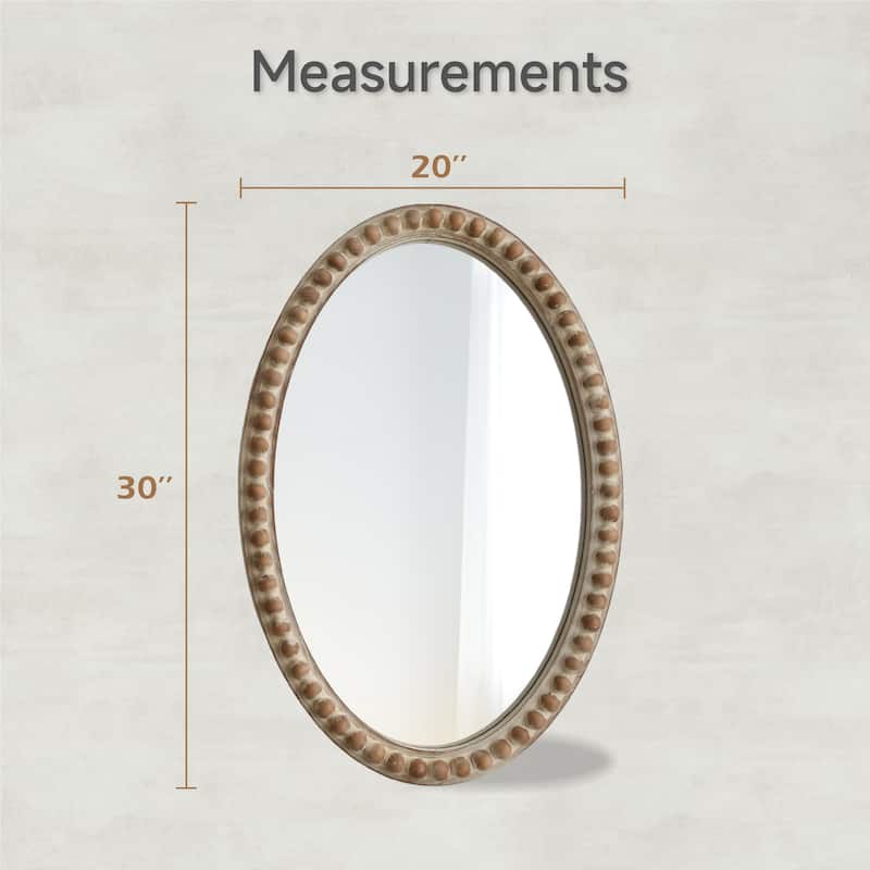 COZAYH Distressed Wood Frame Accent Mirror, Rustic Farmhouse Style Decorative Wall Mirror