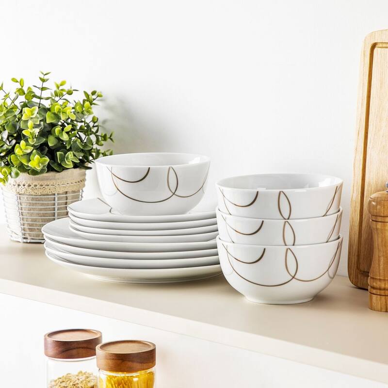 VEWEET NIKITA Porcelain Versatile Multi-Piece Dinnerware Set