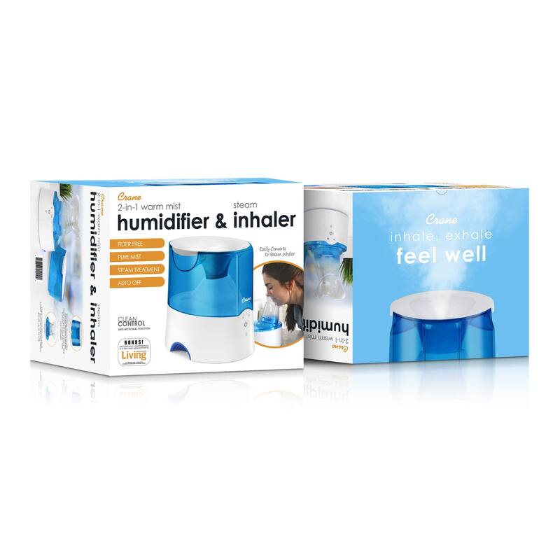 Crane 0.5 Gal. 2-in-1 Warm Mist Humidifier & Personal Steam Inhaler - 0.5 Gallon